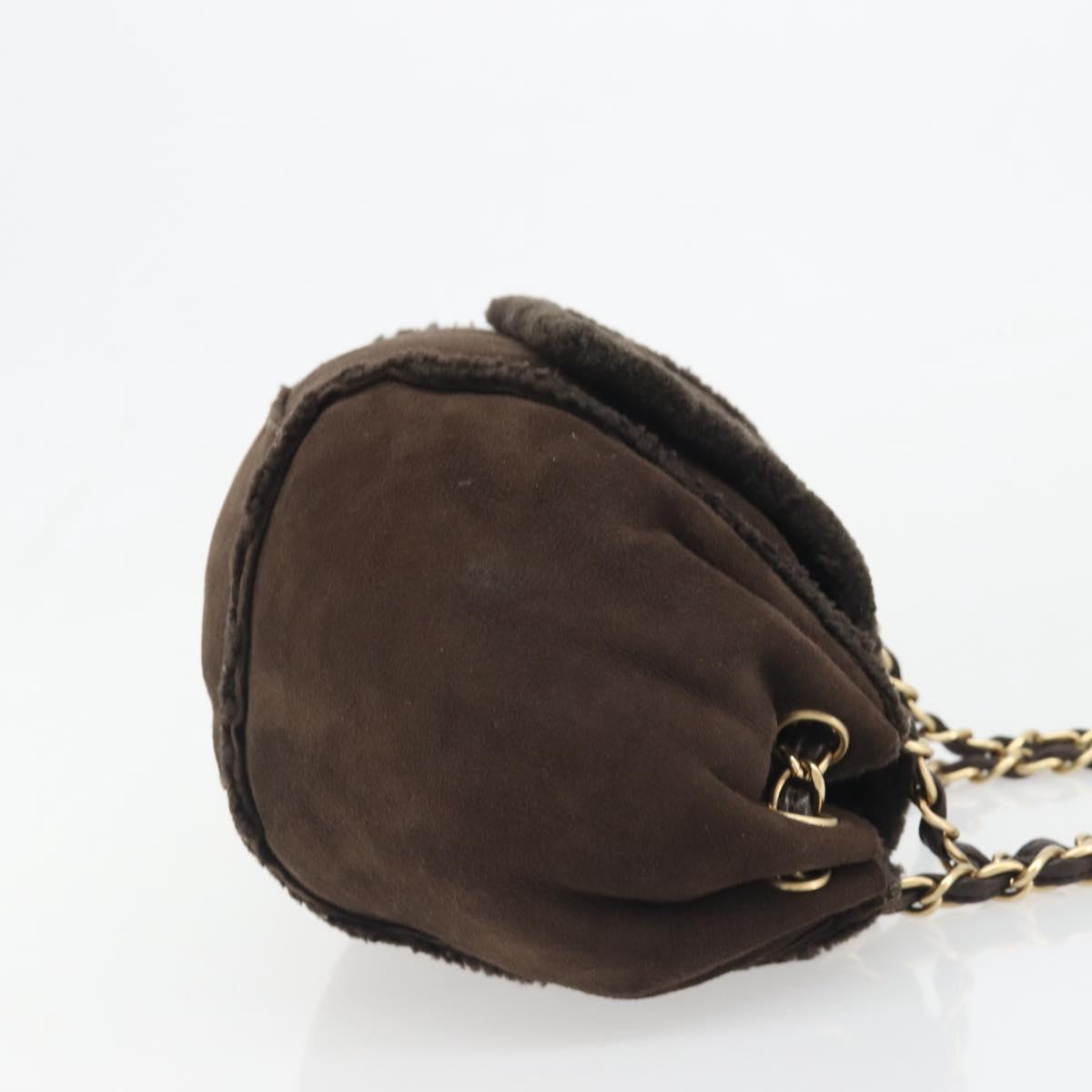 CHANEL COCO Mark Chain Shoulder Bag Mouton Brown Gold CC Auth yk20567SAV