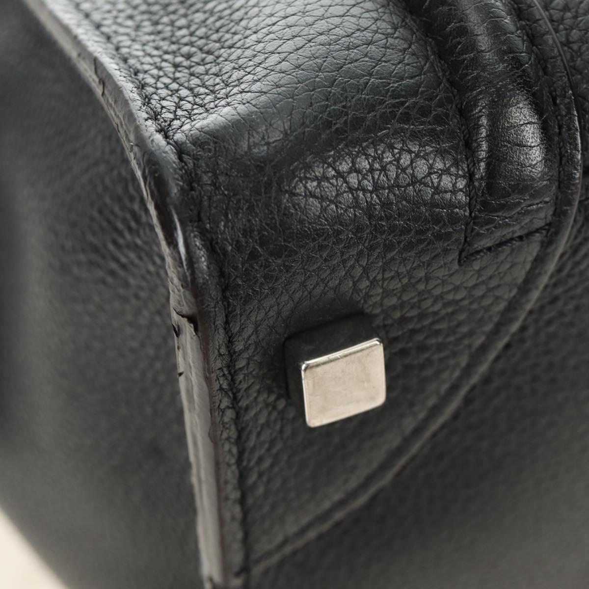 CELINE Luggage Mini Shopper Hand Bag Leather Black Silver Auth yk20573SAM