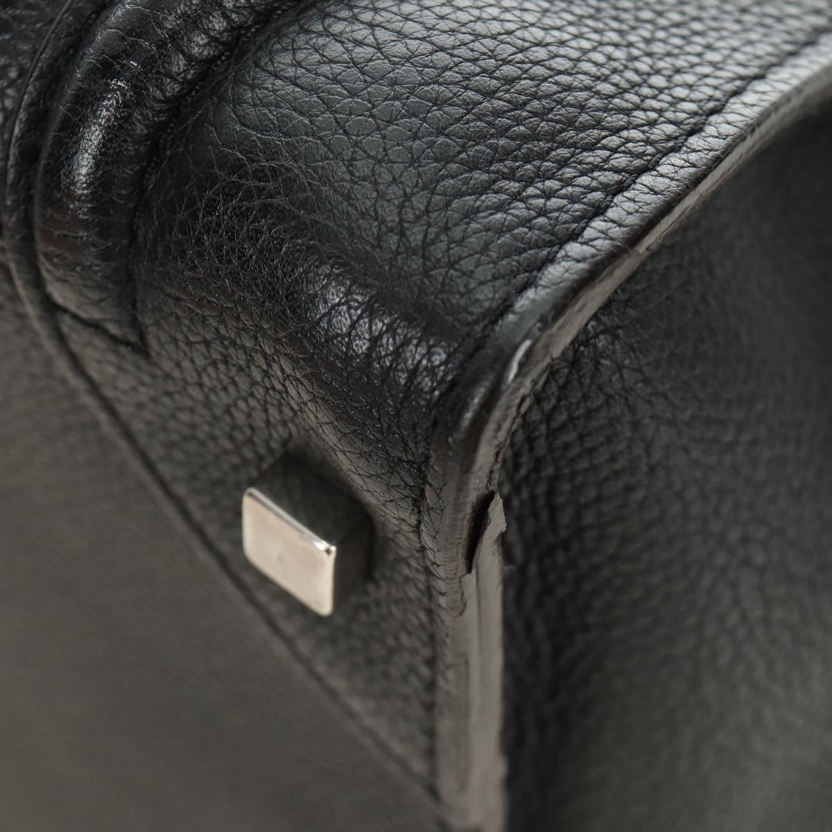CELINE Luggage Mini Shopper Hand Bag Leather Black Silver Auth yk20573SAM