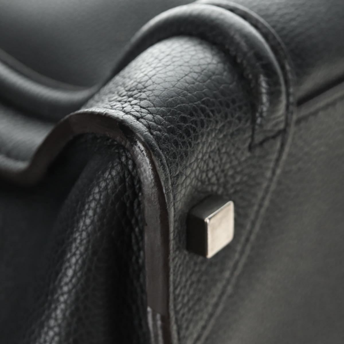CELINE Luggage Mini Shopper Hand Bag Leather Black Silver Auth yk20573SAM