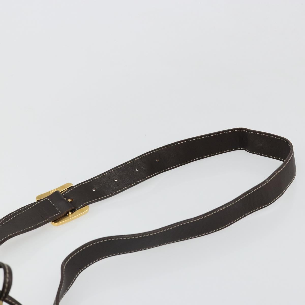 LOEWE Anagram Shoulder Bag Suede Beige Gold Auth yk20584
