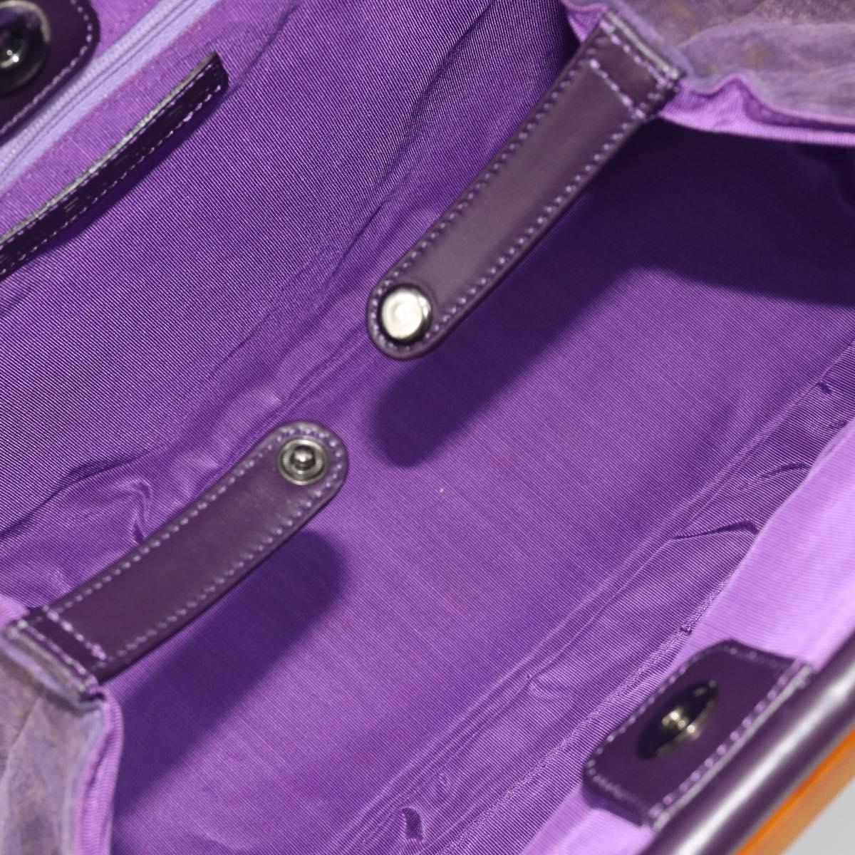 BALENCIAGA Hand Bag Suede Purple Silver Auth yk20590