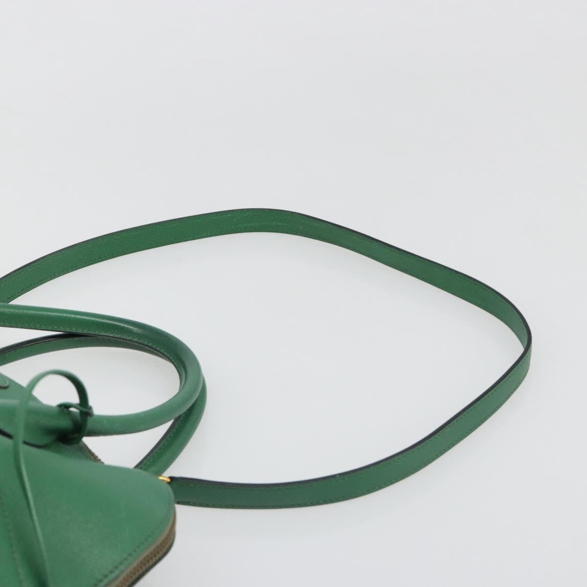 HERMES Courchevel Bolide 37 Hand Bag Leather 2way Green Gold Auth yk20592V