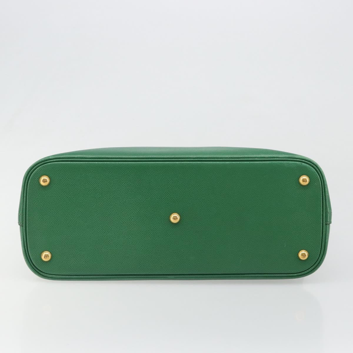 HERMES Courchevel Bolide 37 Hand Bag Leather 2way Green Gold Auth yk20592V