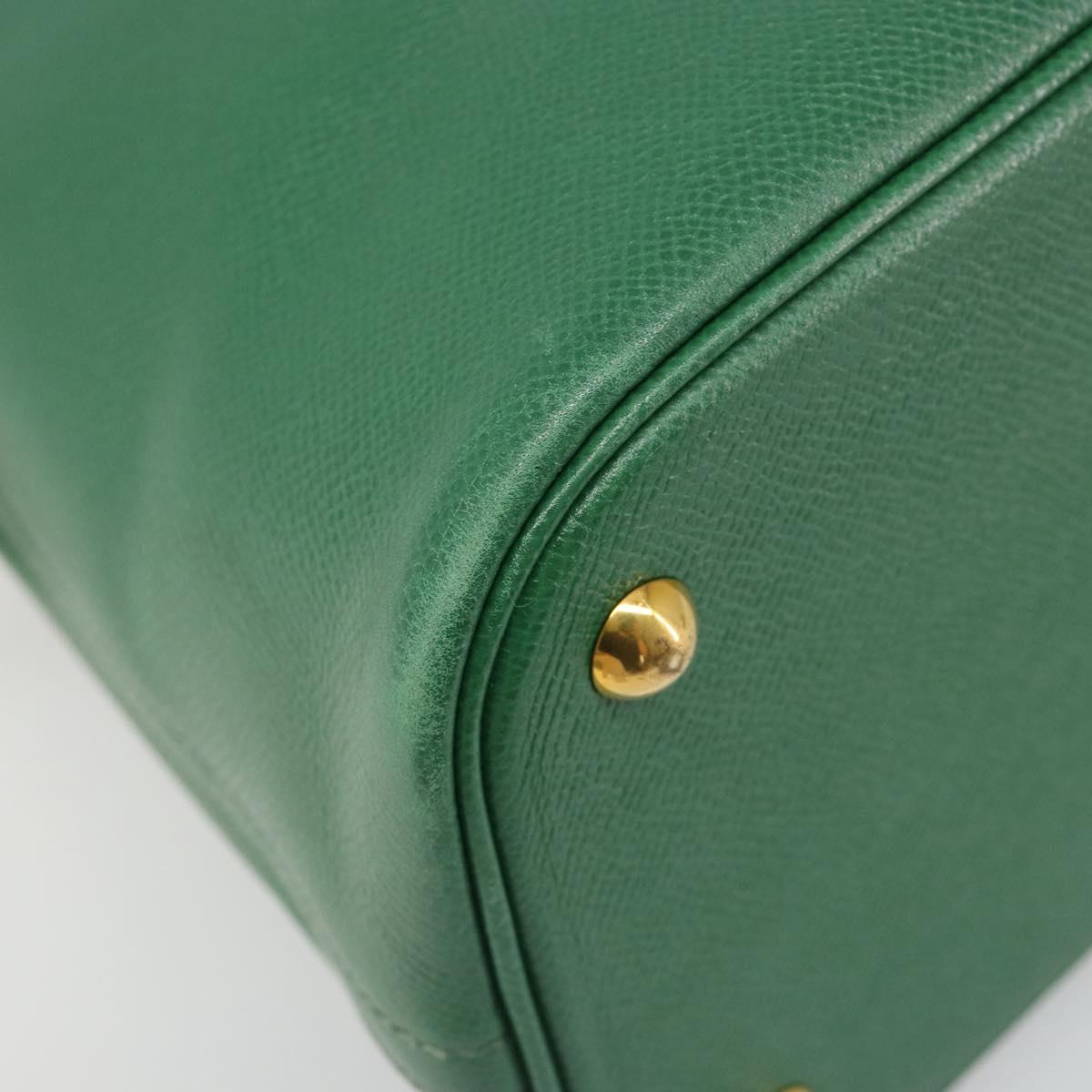 HERMES Courchevel Bolide 37 Hand Bag Leather 2way Green Gold Auth yk20592V