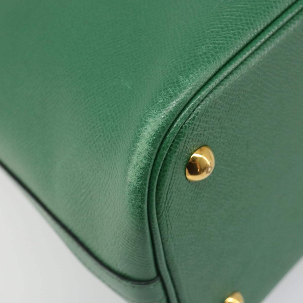HERMES Courchevel Bolide 37 Hand Bag Leather 2way Green Gold Auth yk20592V