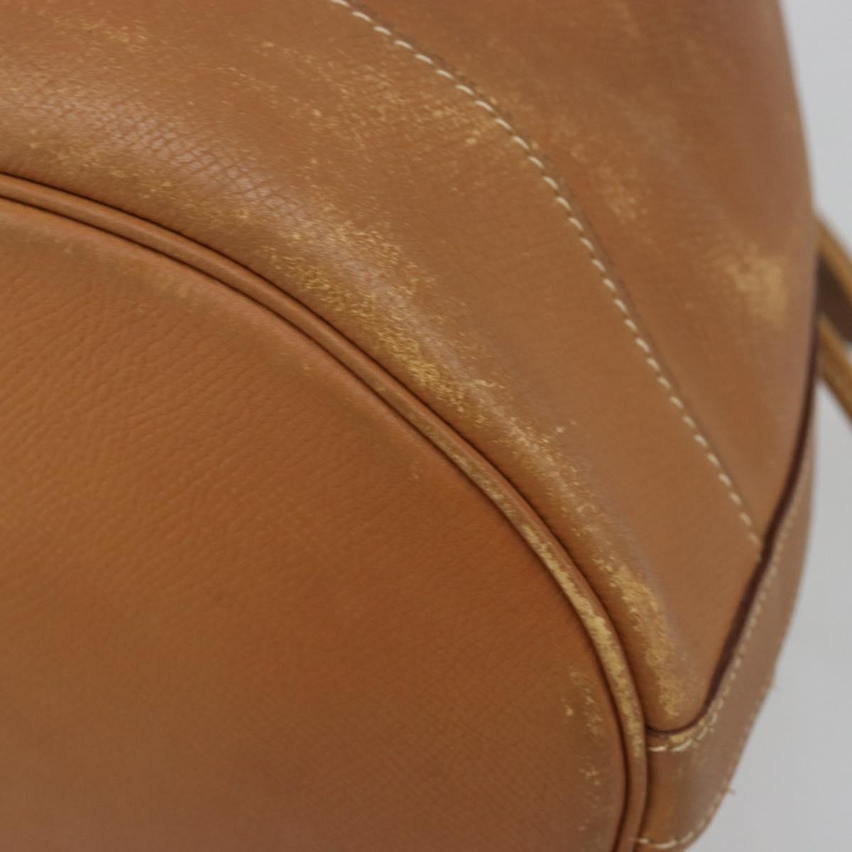 HERMES Market GM Shoulder Bag Epsom Brown Gold Auth yk20594