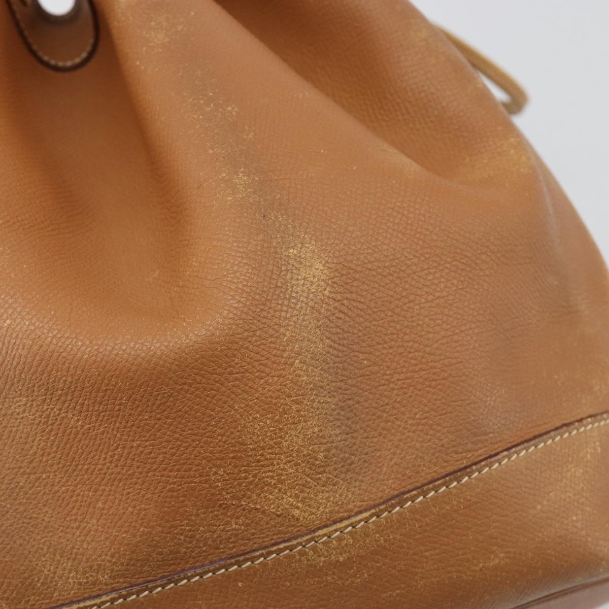 HERMES Market GM Shoulder Bag Epsom Brown Gold Auth yk20594