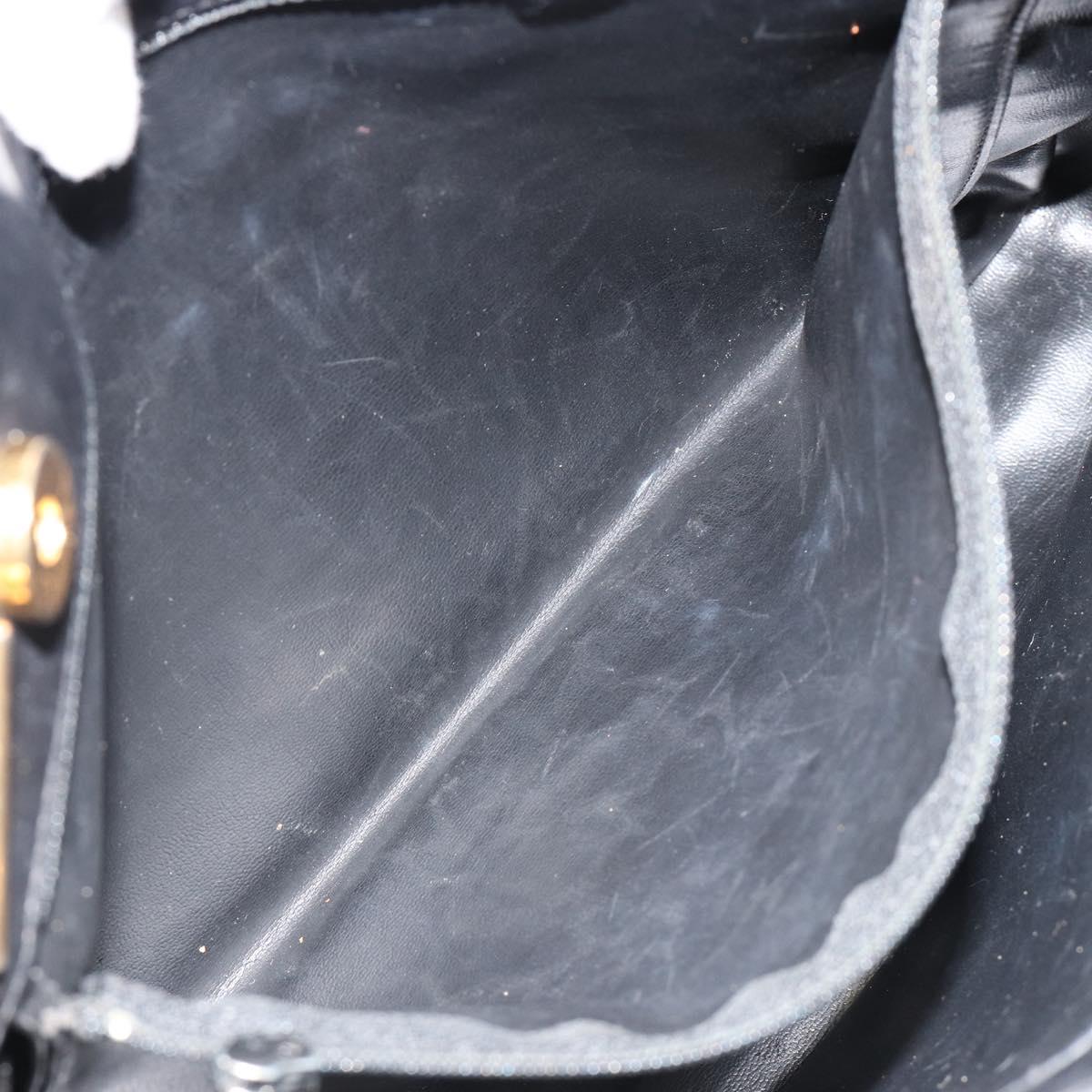 CHANEL COCO Mark Chain Tote Bag Leather Black Gold CC Auth yk20595