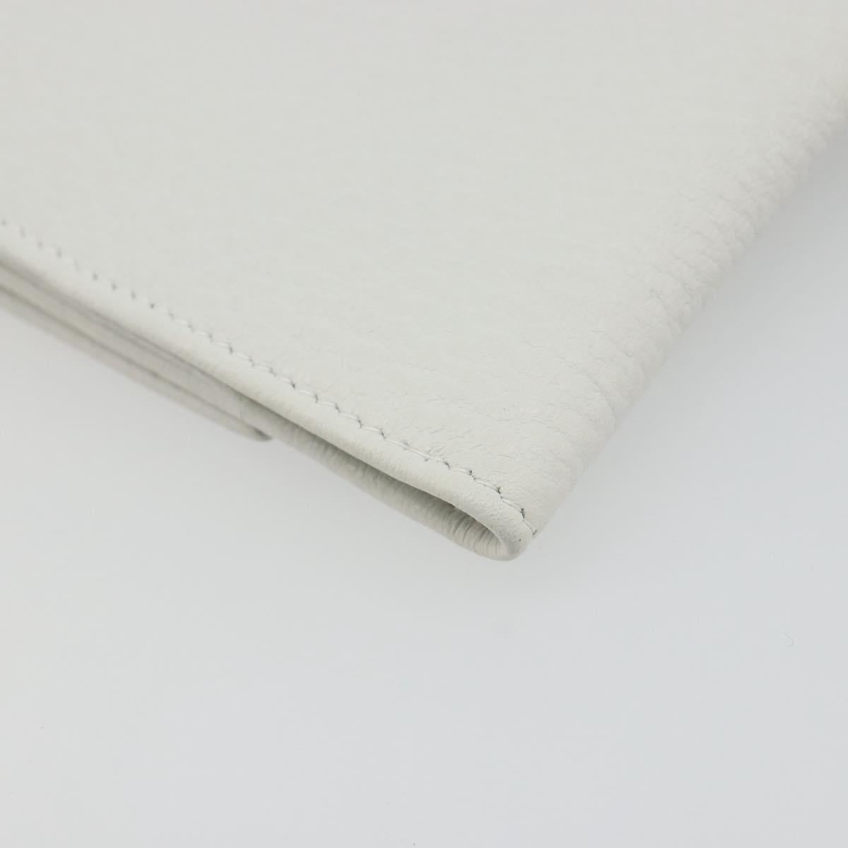 GUCCI Interlocking Sherry Line Wallet Leather White Gold 131020 Auth yk20600A