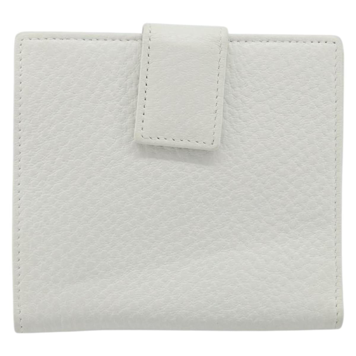 GUCCI Interlocking Sherry Line Wallet Leather White Gold 131020 Auth yk20600A