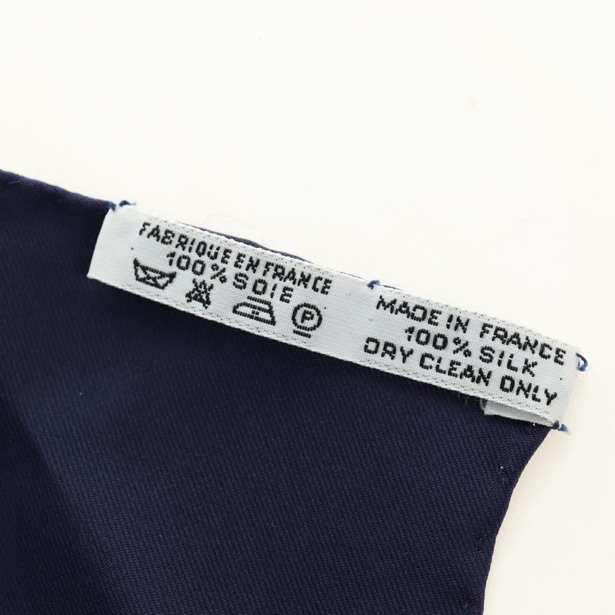 HERMES Carre 90 Scarf ""CHASSE au BOIS"" Silk Navy Auth yk20604M