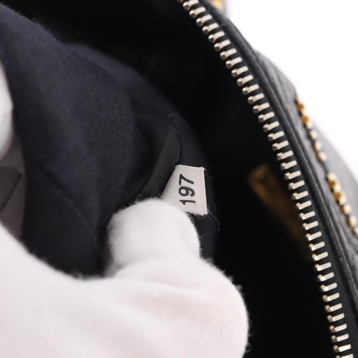 Miu Miu Hand Bag Leather 2way Black Gold Auth yk20607SAM