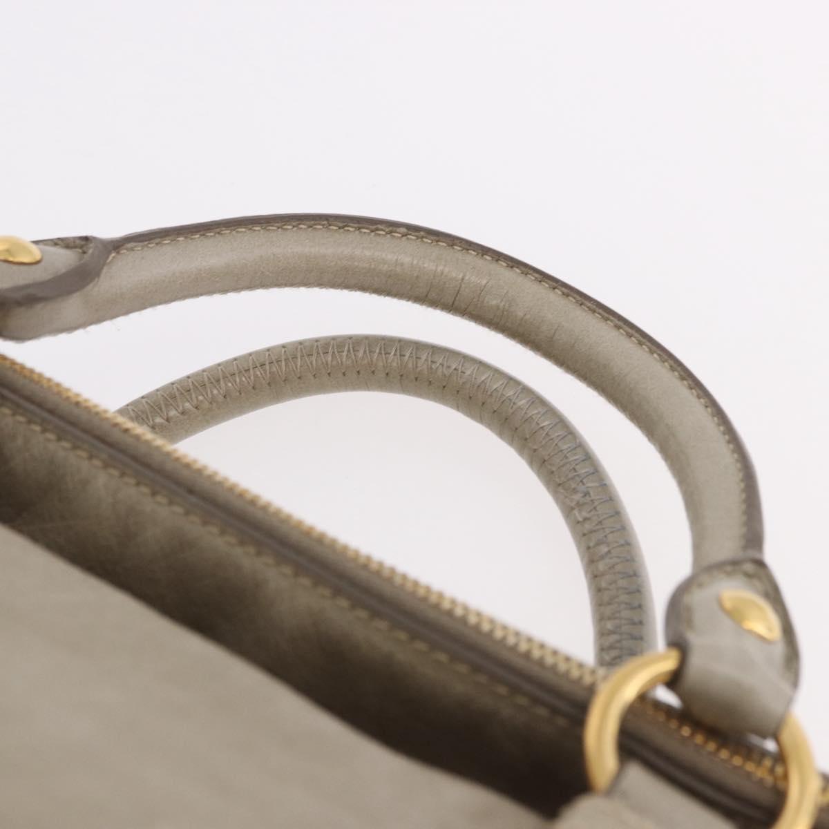 Miu Miu Hand Bag Leather 2way Gray Gold Auth yk20608SAM