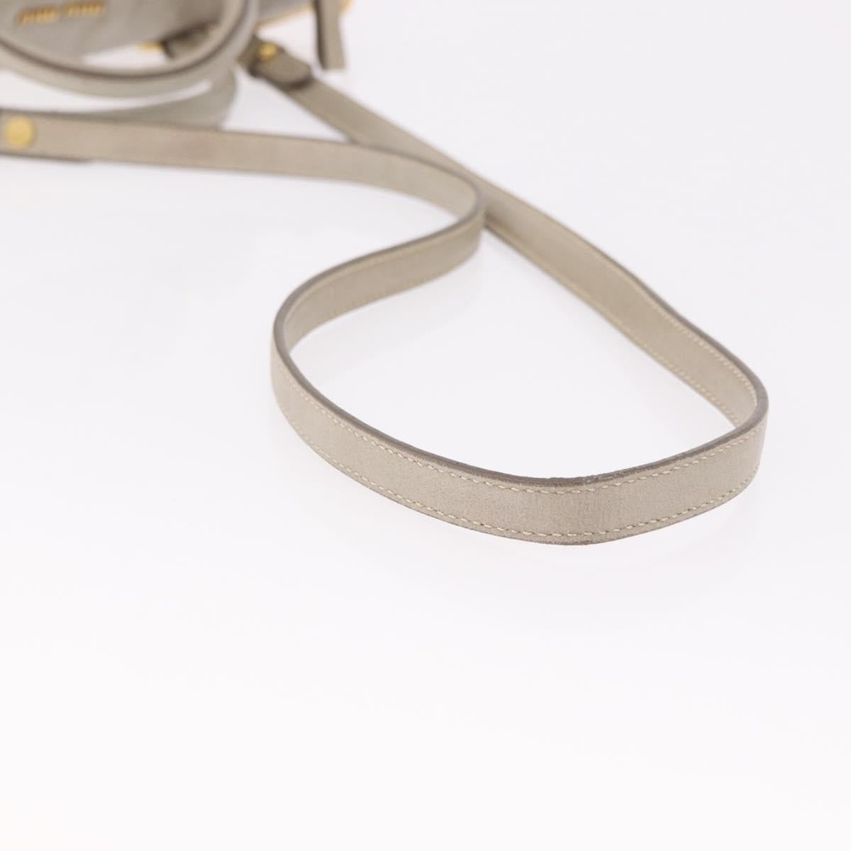 Miu Miu Hand Bag Leather 2way Gray Gold Auth yk20608SAM