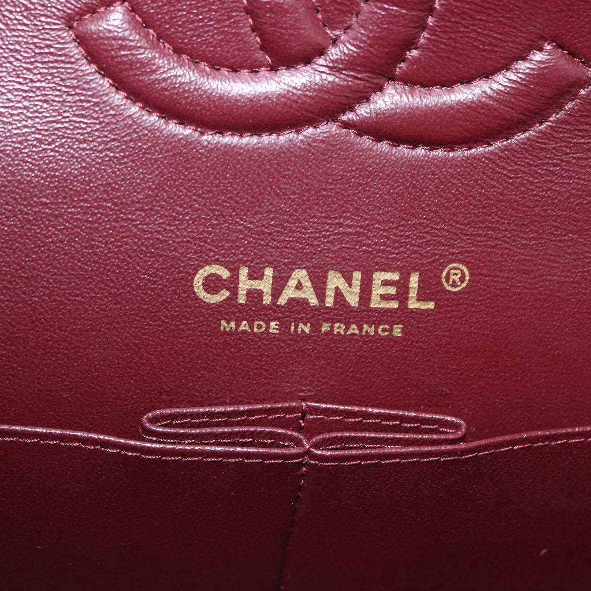 CHANEL Chain Matelasse 25 Shoulder Bag Caviar Skin Black Gold CC Auth yk20614SM