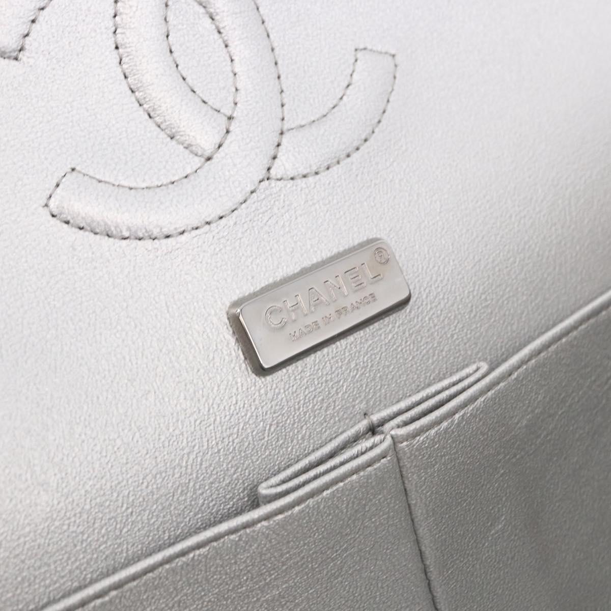 CHANEL beads Chain Matelasse 25 Bag Tweed Black Silver CC Auth yk20617SM