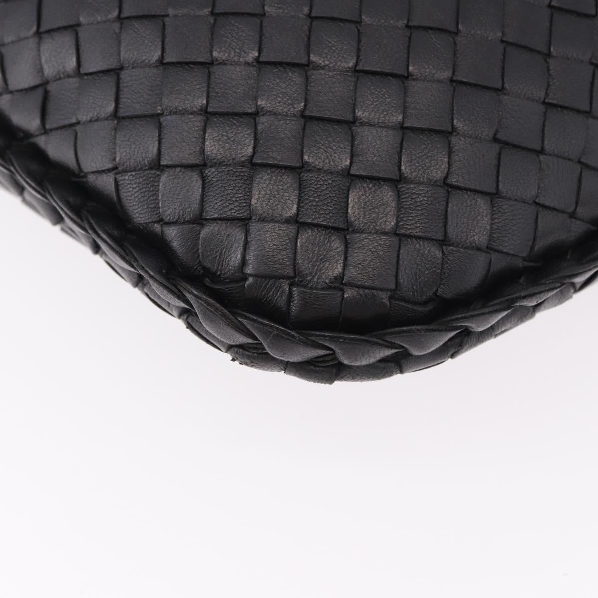 BOTTEGA VENETA INTRECCIATO Hobo Shoulder Bag Leather Black Auth yk20619SAV