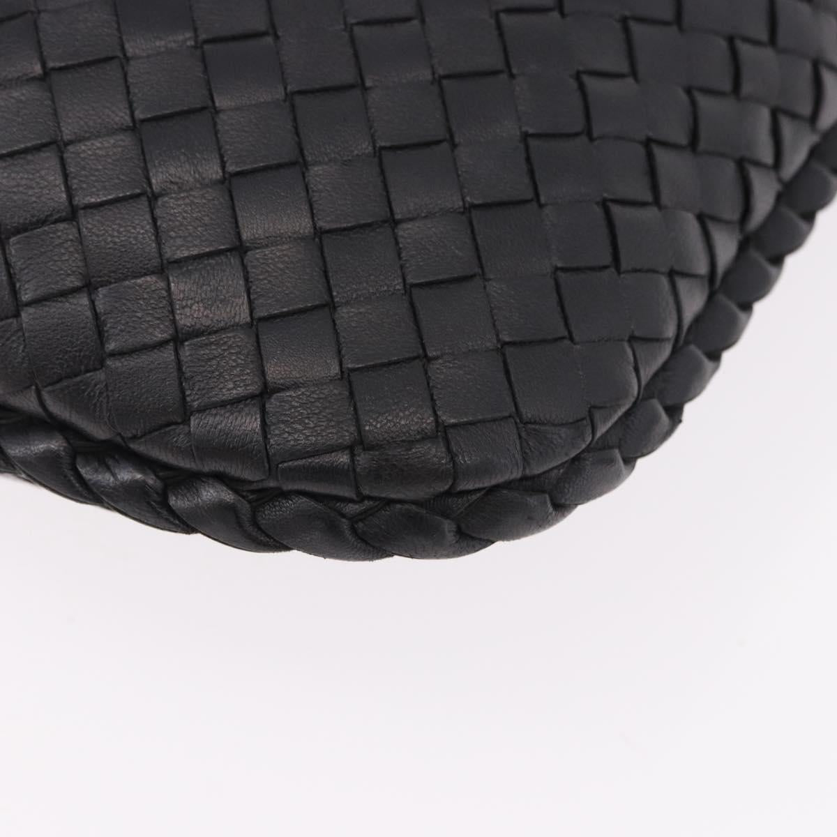 BOTTEGA VENETA INTRECCIATO Hobo Shoulder Bag Leather Black Auth yk20619SAV