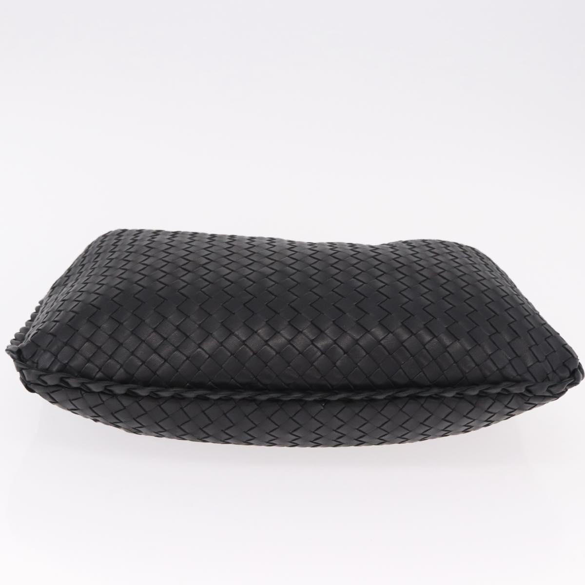 BOTTEGA VENETA INTRECCIATO Bag Leather Black Gold 115653 Auth yk20620SAV