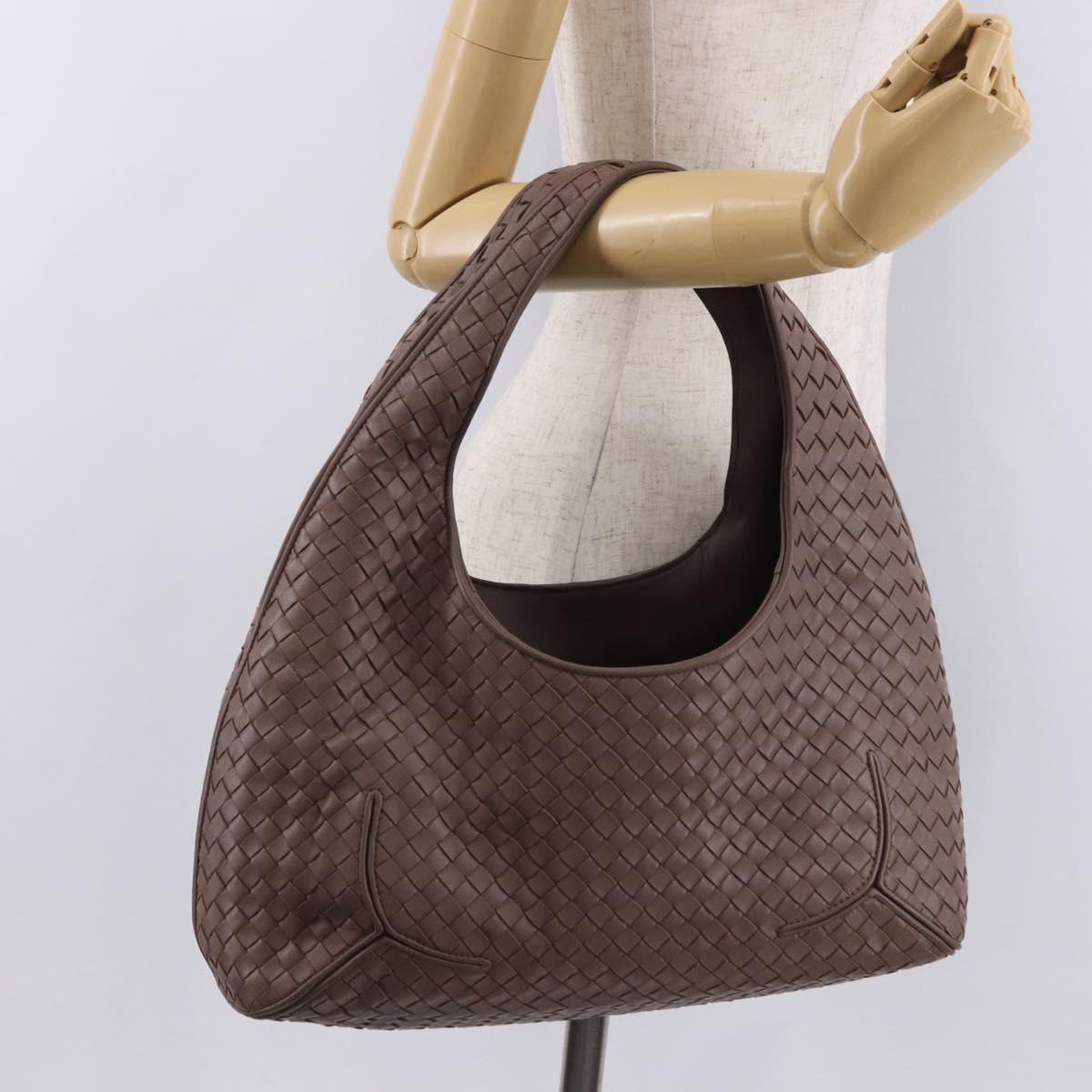 BOTTEGA VENETA INTRECCIATO Shoulder Bag Leather Brown 215441 Auth yk20621SAV