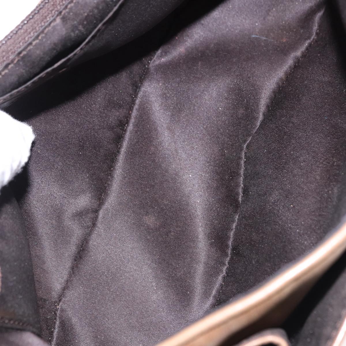 CHANEL Matelasse Chain Hand Bag Lamb Skin Brown Silver CC Auth yk20623A