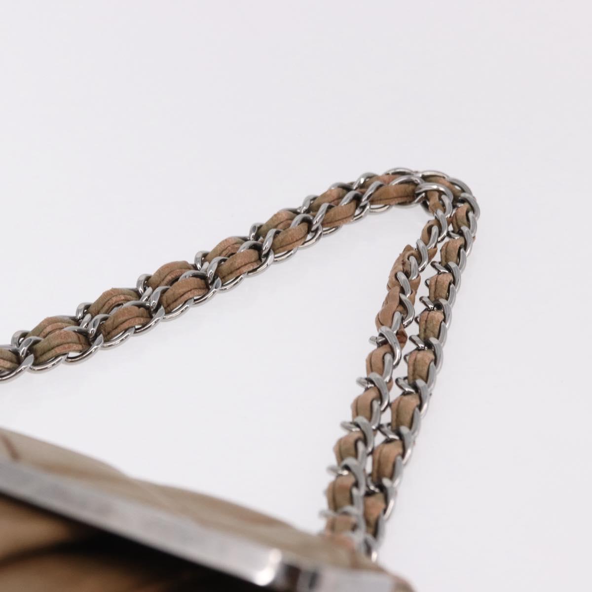 CHANEL Matelasse Chain Hand Bag Lamb Skin Brown Silver CC Auth yk20623A