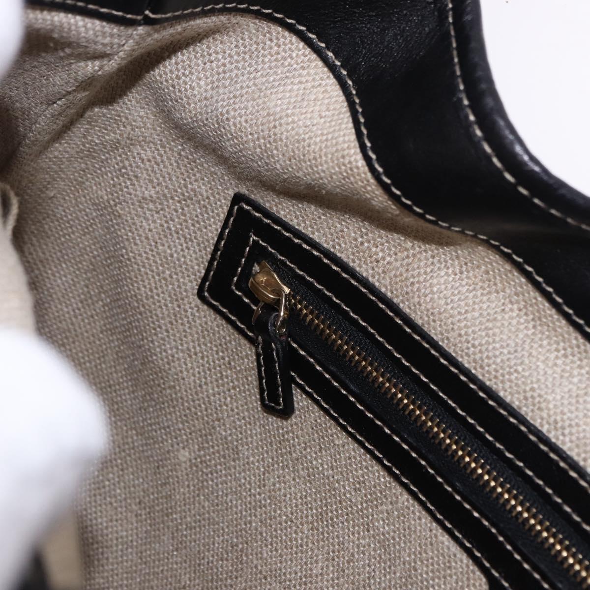 GUCCI Jackie Flora Shoulder Bag Canvas Black Gold 153029 Auth yk20625SAV