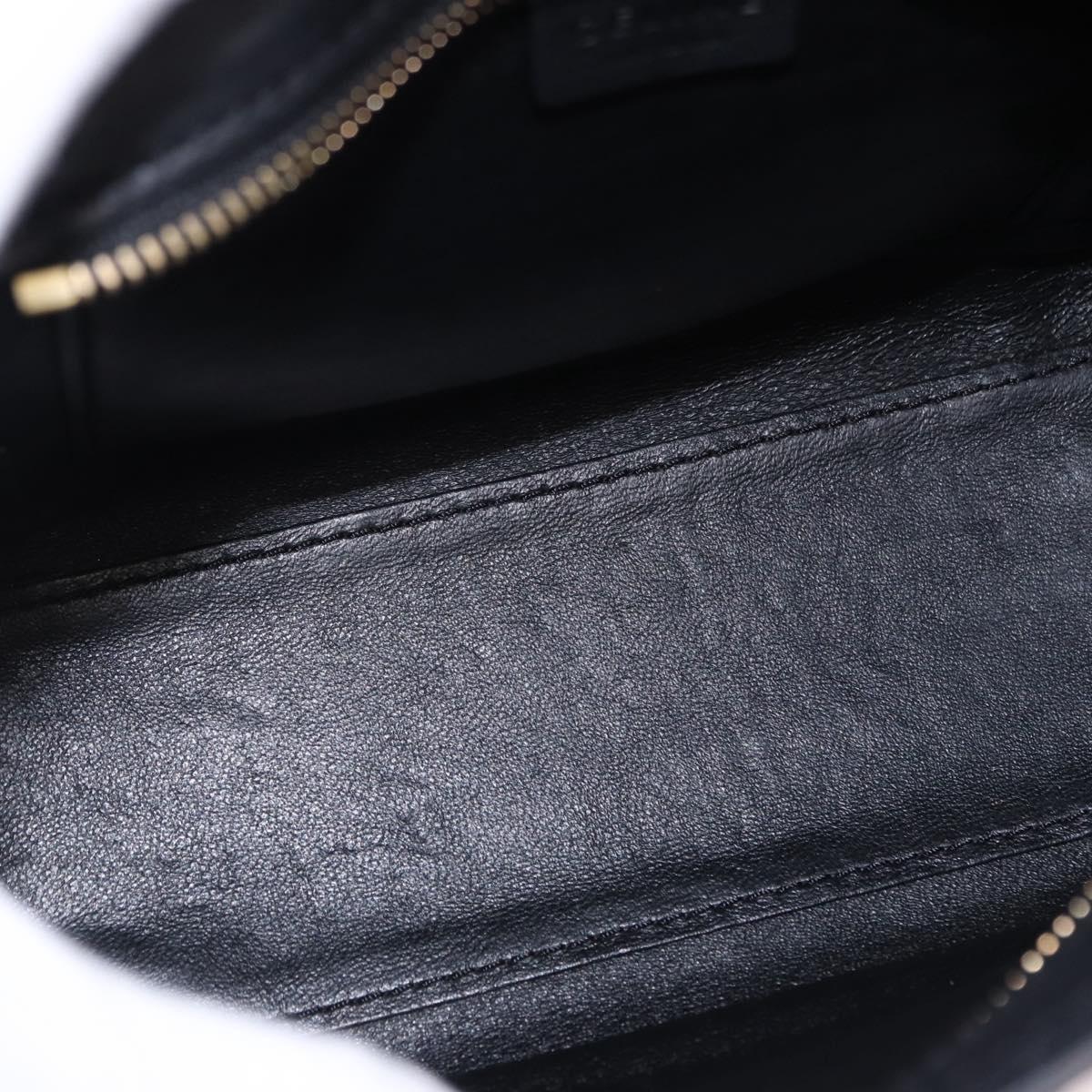 CELINE Luggage Nano Shopper Hand Bag Leather 2way Black Gold Auth yk20626SAM