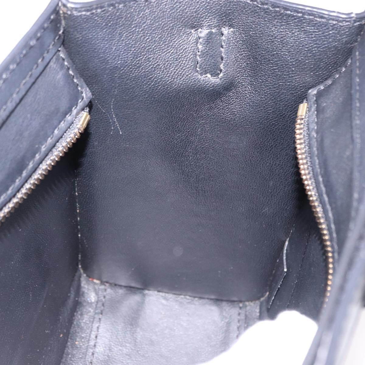 CELINE Luggage Nano Shopper Hand Bag Leather 2way Black Gold Auth yk20626SAM