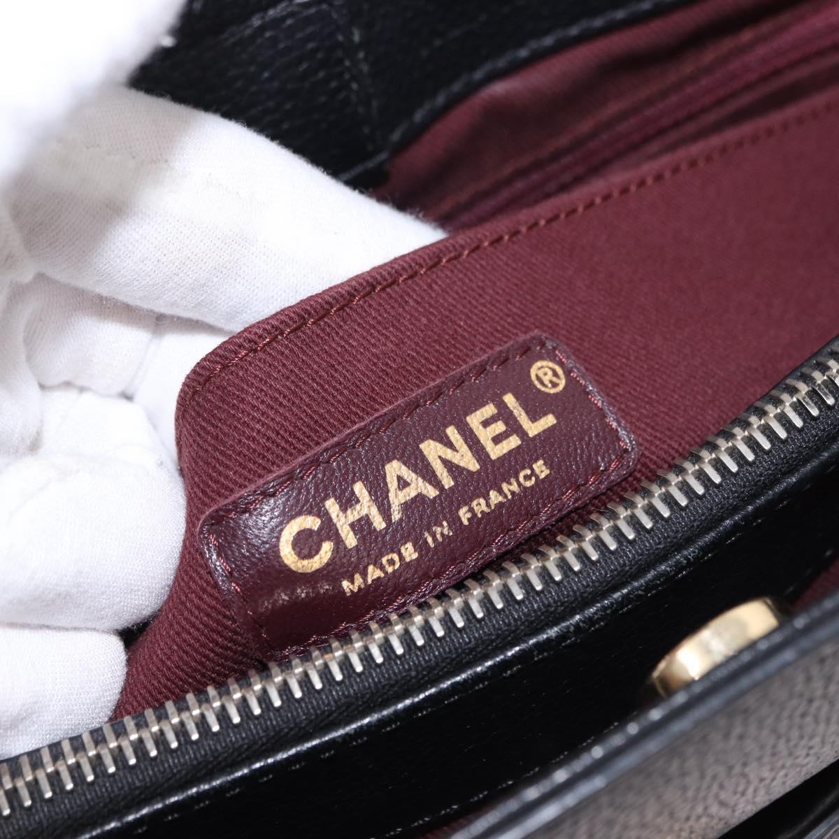 CHANEL Neo Executive Tote Bag Caviar Skin 2way Black Gold CC Auth yk20629SAM