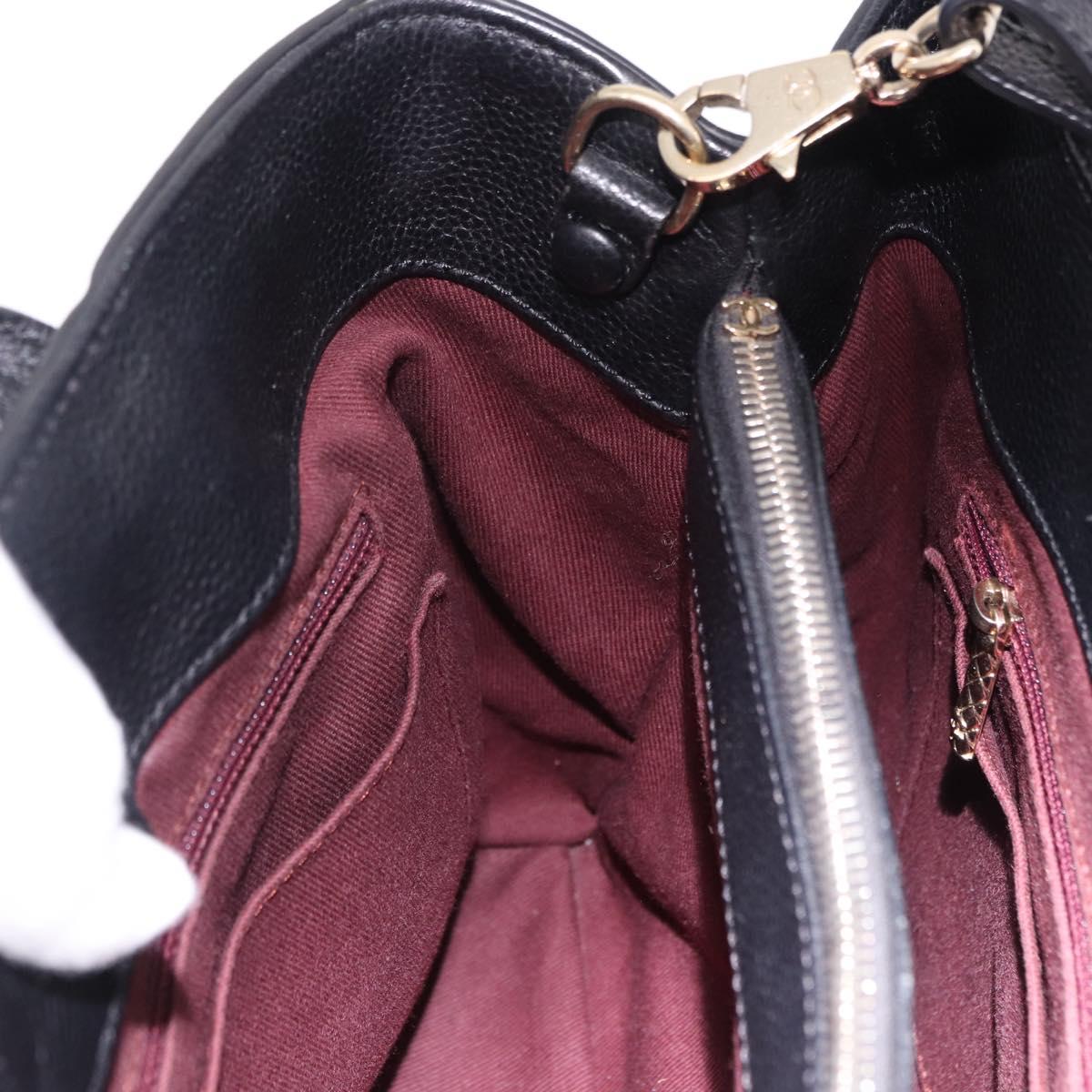 CHANEL Neo Executive Tote Bag Caviar Skin 2way Black Gold CC Auth yk20629SAM