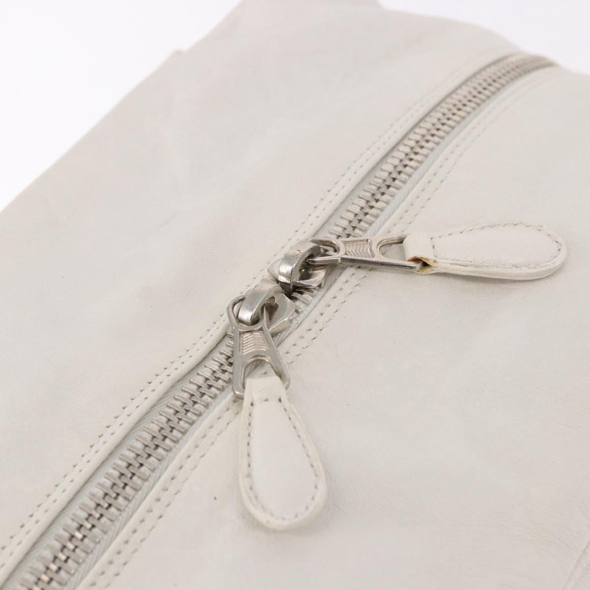 BALENCIAGA The Matelasse Hand Bag Leather White Silver 168031 Auth yk20631V