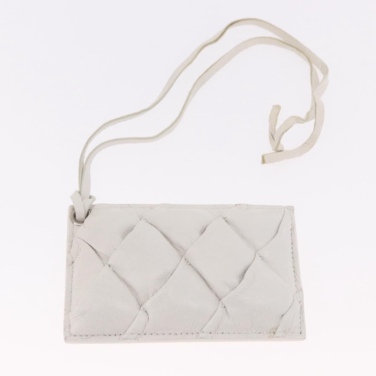 BALENCIAGA The Matelasse Hand Bag Leather White Silver 168031 Auth yk20631V
