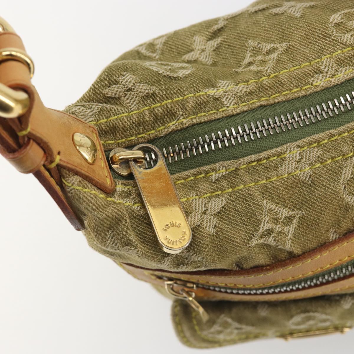 LOUIS VUITTON Monogram Denim Buggy PM Shoulder Bag Khaki M95213 LV Auth yk20636V