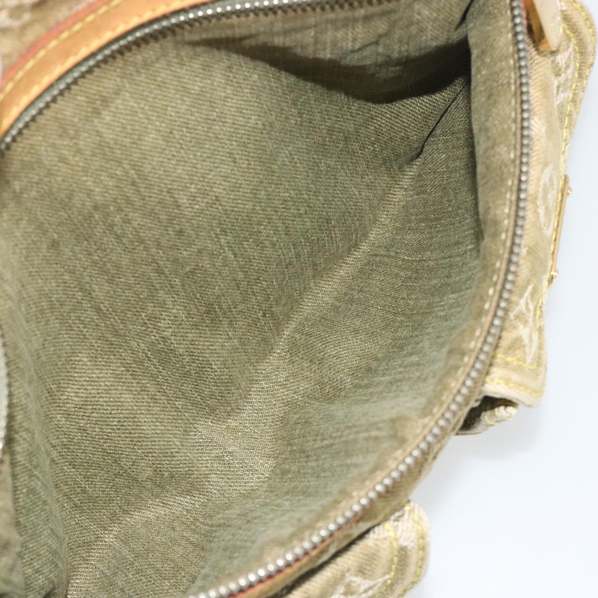 LOUIS VUITTON Monogram Denim Buggy PM Shoulder Bag Khaki M95213 LV Auth yk20636V