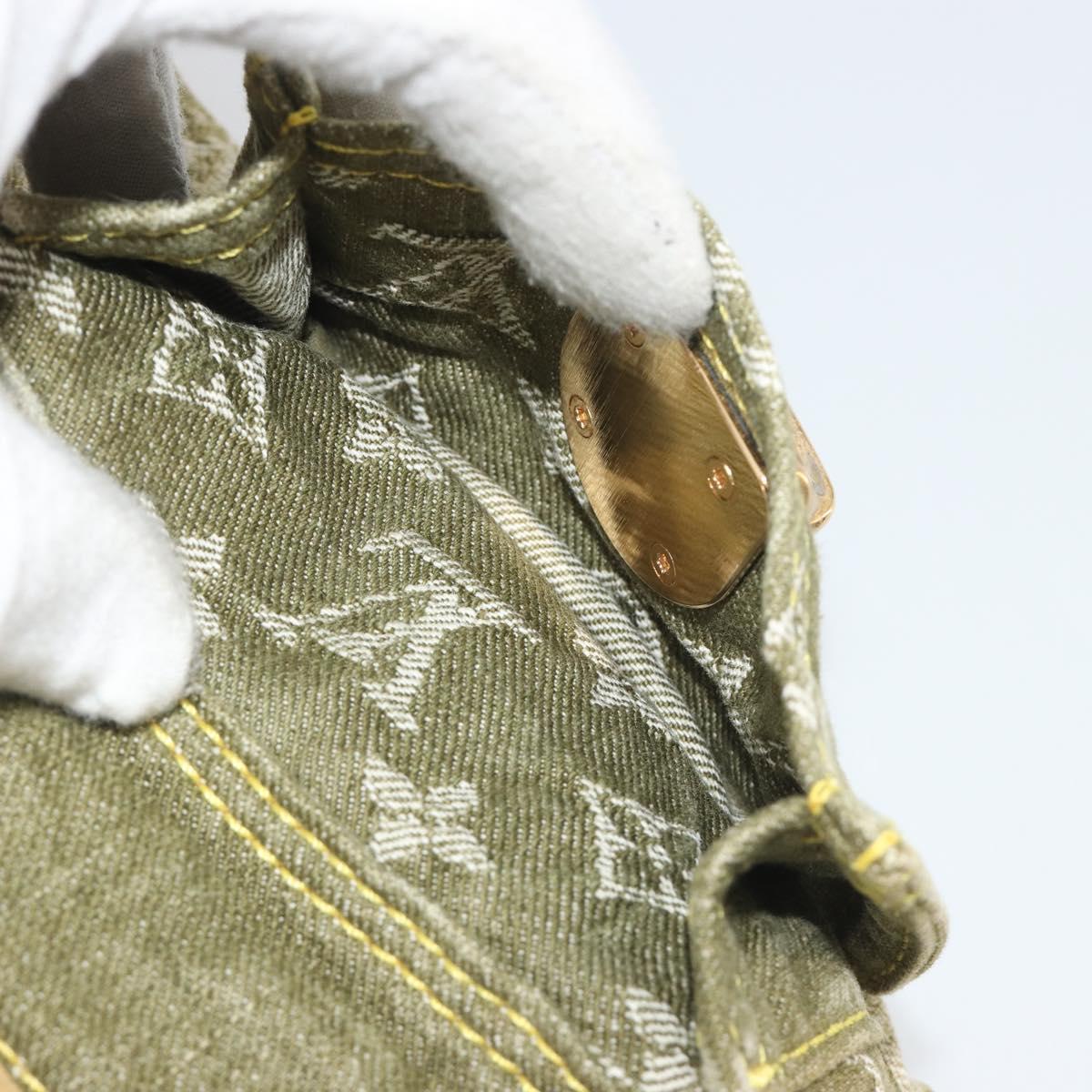 LOUIS VUITTON Monogram Denim Buggy PM Shoulder Bag Khaki M95213 LV Auth yk20636V