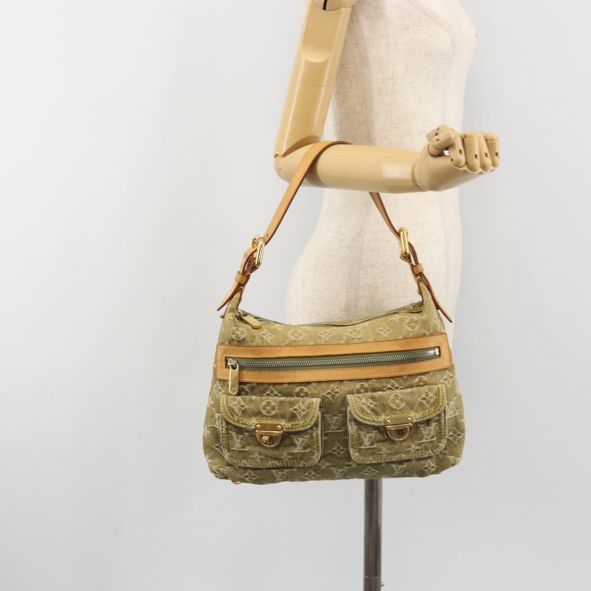 LOUIS VUITTON Monogram Denim Buggy PM Shoulder Bag Khaki M95213 LV Auth yk20636V
