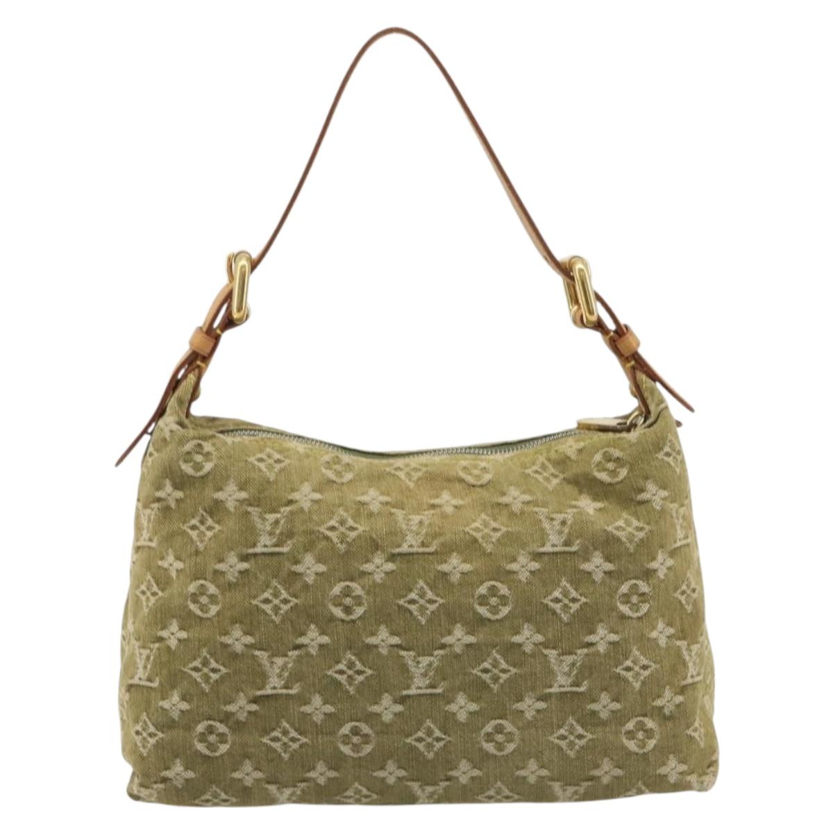 LOUIS VUITTON Monogram Denim Buggy PM Shoulder Bag Khaki M95213 LV Auth yk20636V