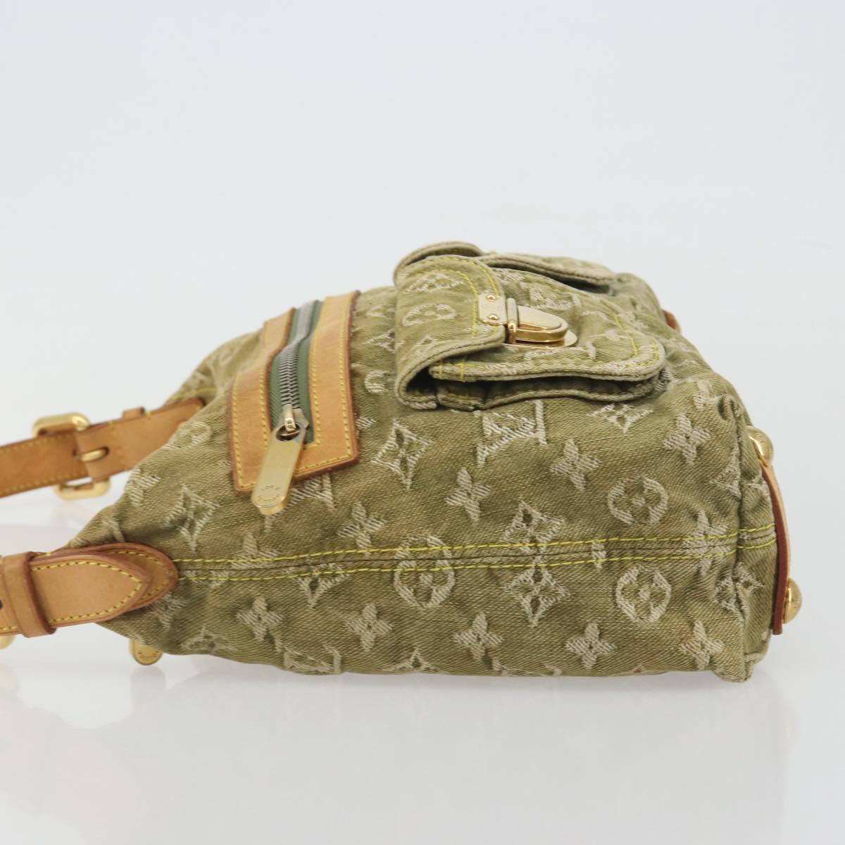 LOUIS VUITTON Monogram Denim Buggy PM Shoulder Bag Khaki M95213 LV Auth yk20636V