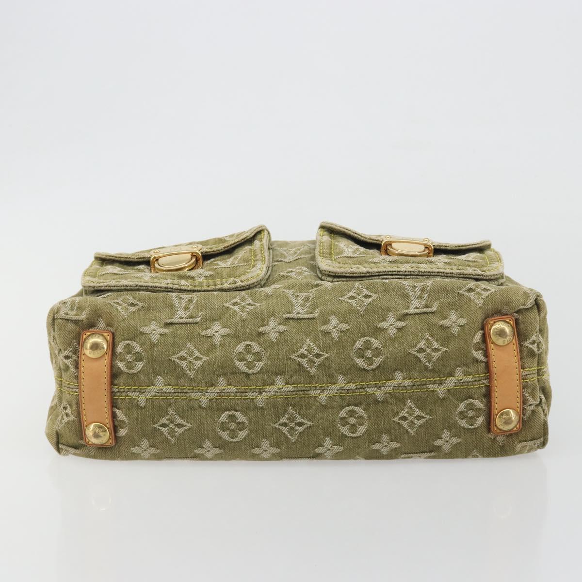 LOUIS VUITTON Monogram Denim Buggy PM Shoulder Bag Khaki M95213 LV Auth yk20636V