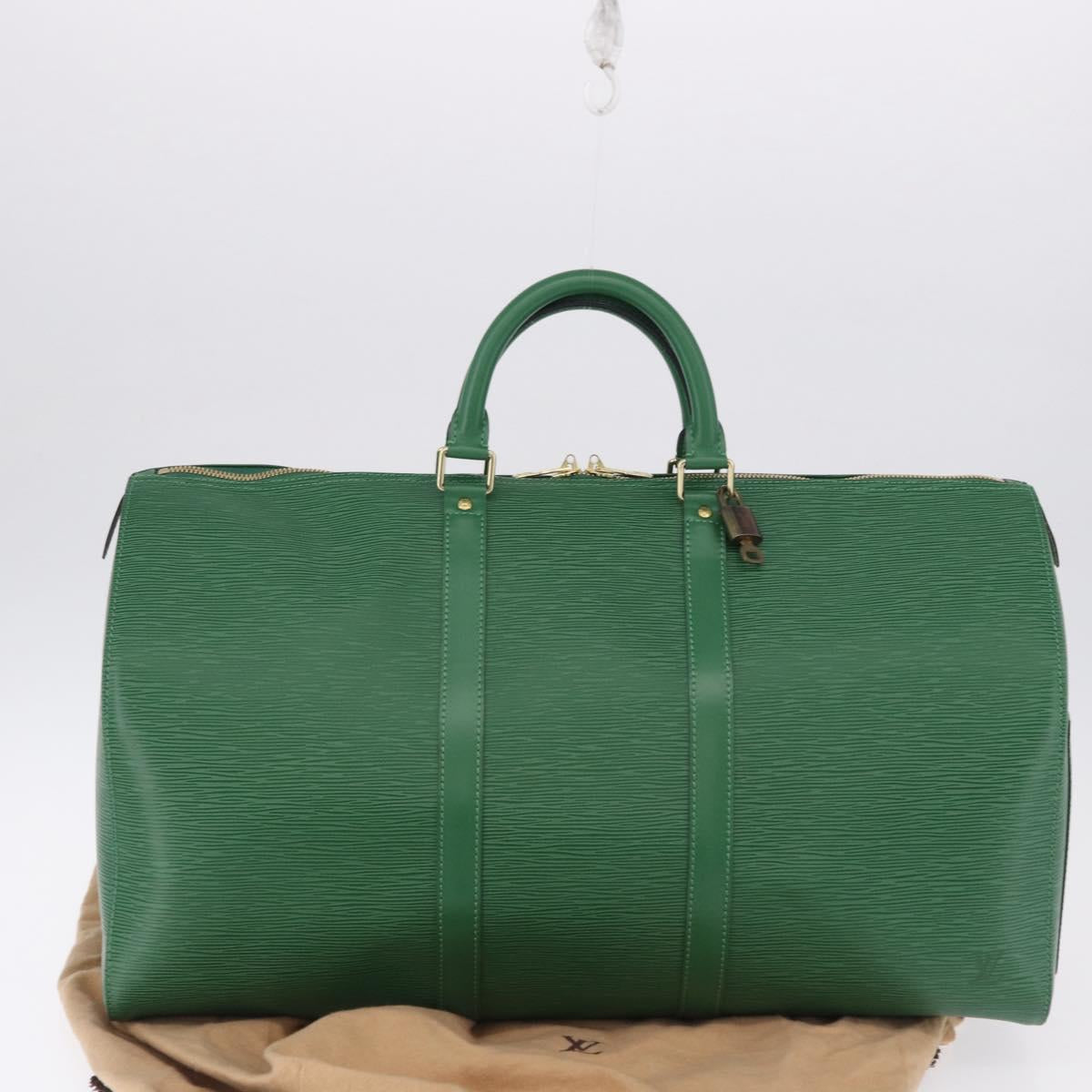 LOUIS VUITTON Epi Keepall 50 Boston Bag Green M42964 LV Auth yk20639SAV