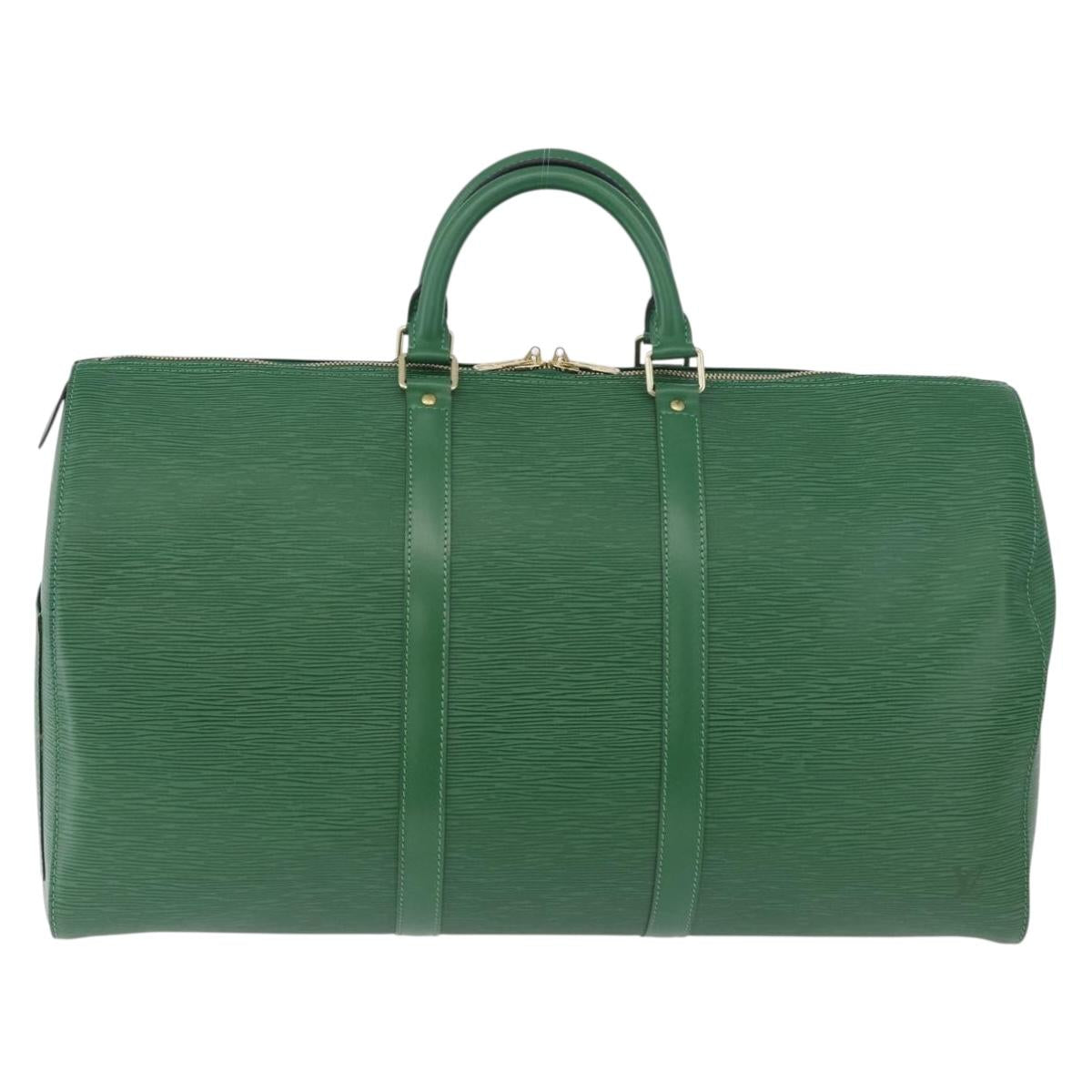 LOUIS VUITTON Epi Keepall 50 Boston Bag Green M42964 LV Auth yk20639SAV