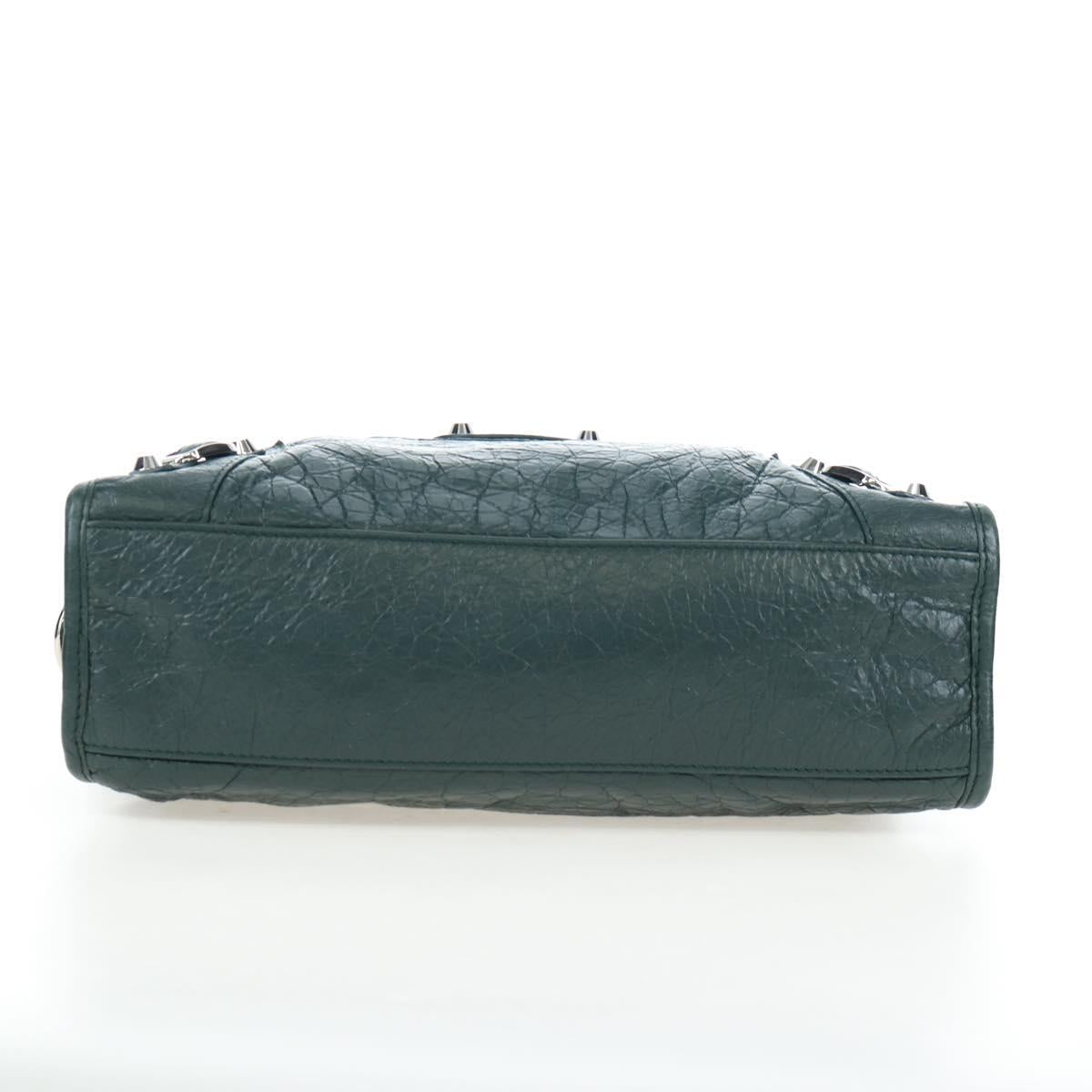 BALENCIAGA Classic City Leather 2way Green Silver 431621 Auth yk20640SAM