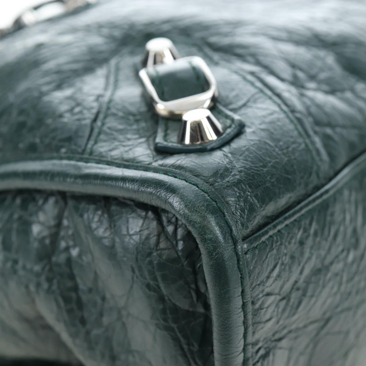 BALENCIAGA Classic City Leather 2way Green Silver 431621 Auth yk20640SAM