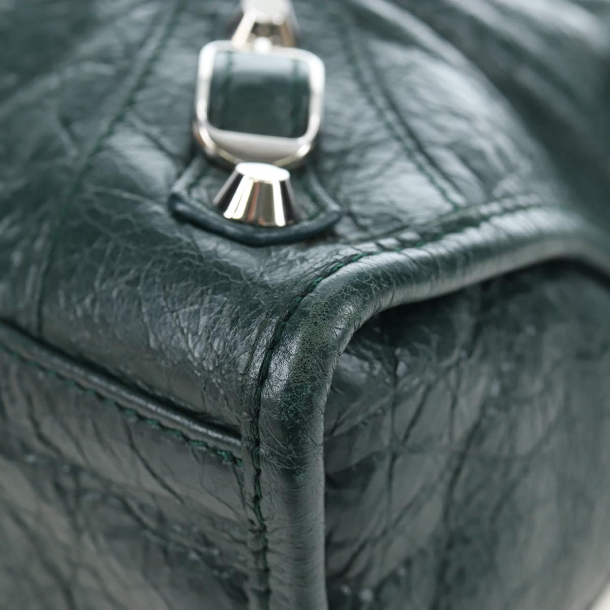 BALENCIAGA Classic City Leather 2way Green Silver 431621 Auth yk20640SAM