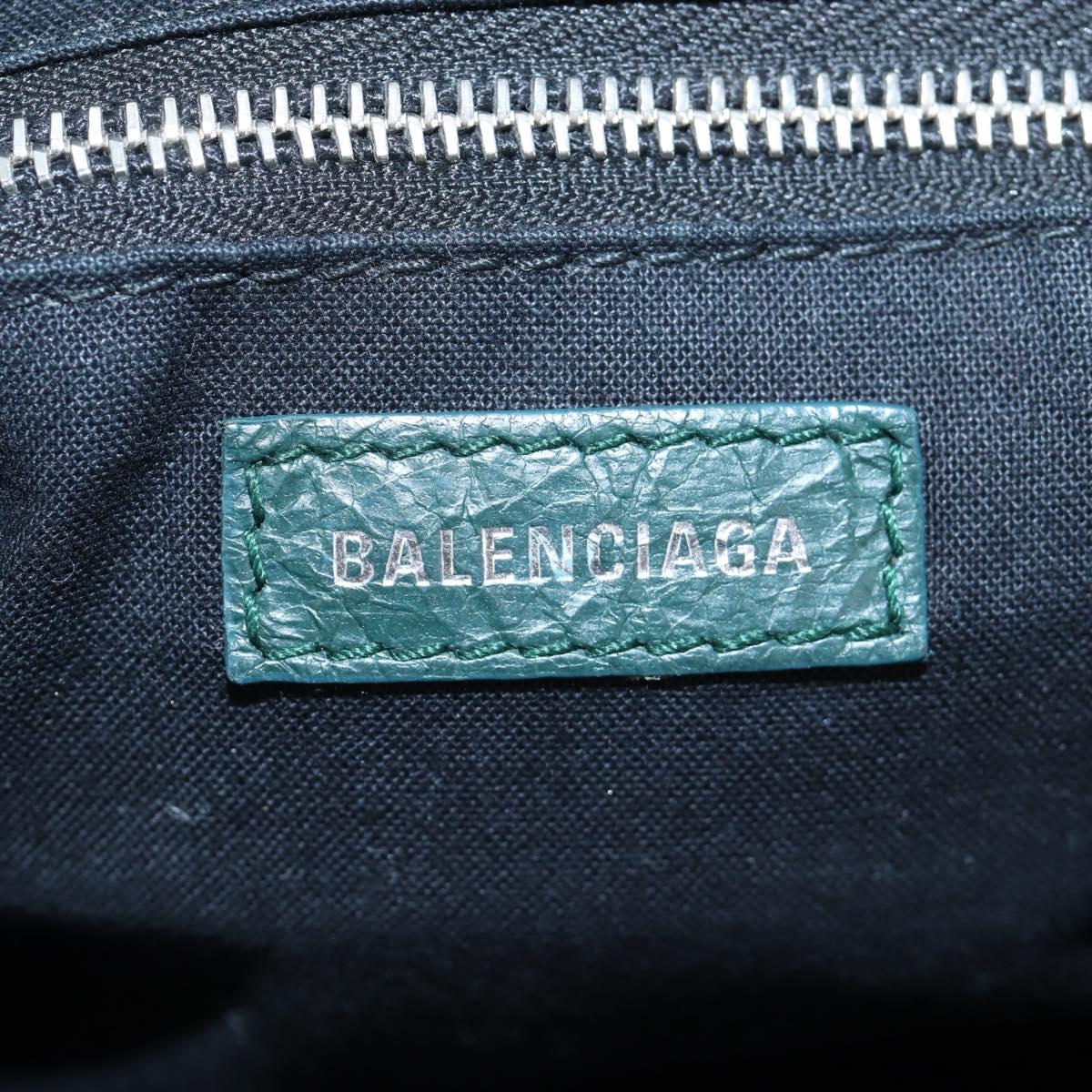 BALENCIAGA Classic City Leather 2way Green Silver 431621 Auth yk20640SAM