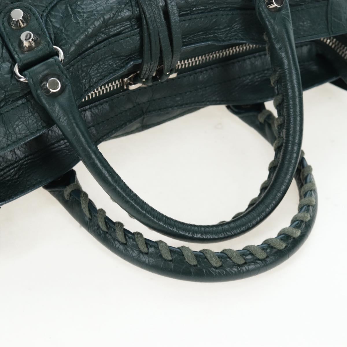BALENCIAGA Classic City Leather 2way Green Silver 431621 Auth yk20640SAM