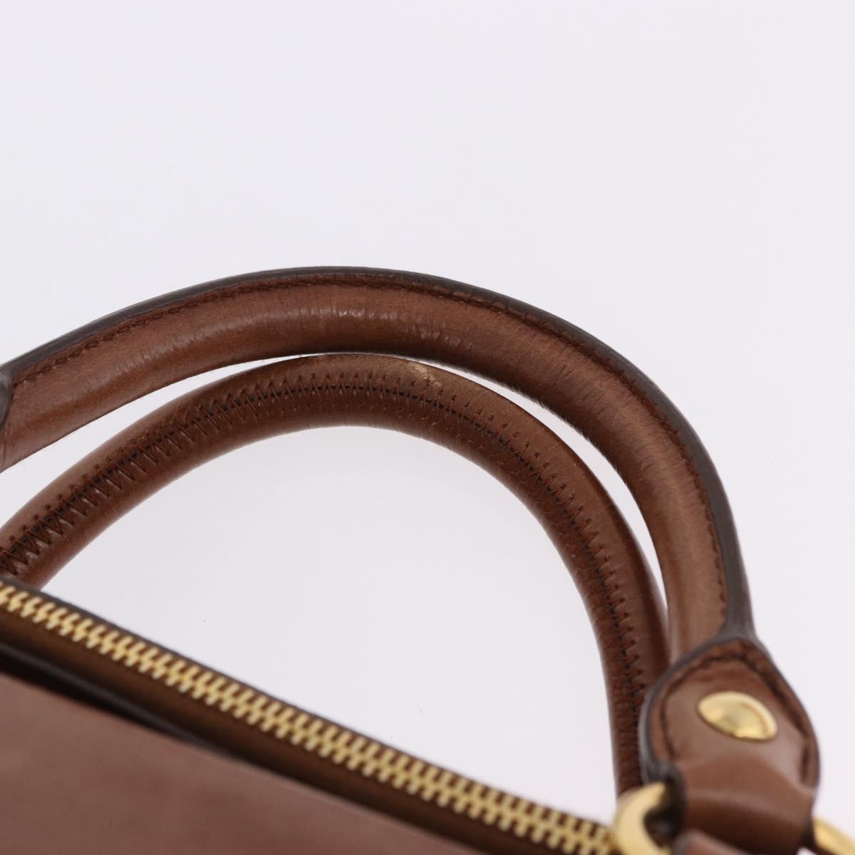 Miu Miu Hand Bag Leather 2way Brown Gold Tone Auth yk20642SAM