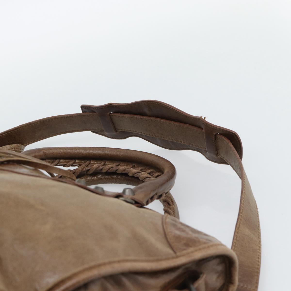 BALENCIAGA The City Hand Bag Leather 2way Brown 115748 Auth yk20644M